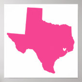 Houston, Texas Love Poster (Voorkant)