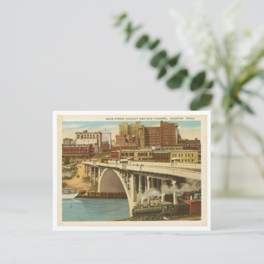  Houston Texas Main St Viaduct Channel Briefkaart (Staand voorkant)