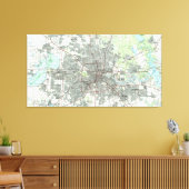 Houston Texas Map (1992) Canvas Afdruk (Insitu (Woonkamer))