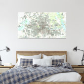 Houston Texas Map (1992) Canvas Afdruk (Insitu (Slaapkamer))