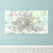 Houston Texas Map (1992) Canvas Afdruk (Insitu (Houten vloer))