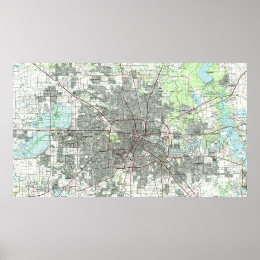 Houston Texas Map (1992) Poster (Voorkant)