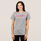 Houston Texas, maroon, roze, geel Tri-Blend Shirt (Voorkant volledig)