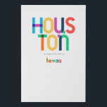 Houston Texas Mid Century, Pop Art, Imitatie Canvas Print<br><div class="desc">Houston Texas klassieke retro teruggooistijl uit de jaren 60,  70 en 80. Heldere primaire kleuren in de 20e-eeuwse abstracte kunststijl met eenvoudige geometrische elementen.  pop kunst. Simpel gewaagd,  draag je geboortestad hardop.</div>