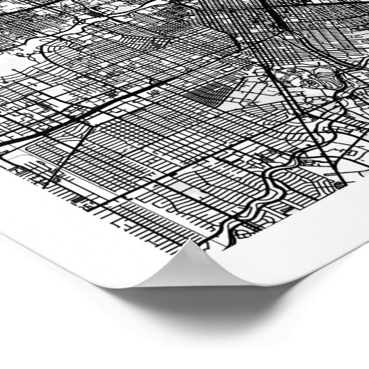 Houston Texas Minimal Modern Street Map Poster (Hoek)