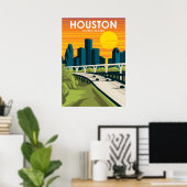 Houston Texas — Minimale reisposter voor kleine te Poster (Thuiskantoor)