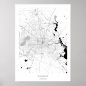 Houston Texas Modern Minimal City Map Poster (Voorkant)