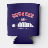 Houston Texas Modern Skyline Design Blikjeskoeler (Voorkant)