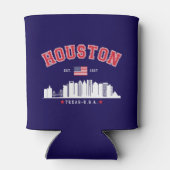 Houston Texas Modern Skyline Design Blikjeskoeler (Achterkant)