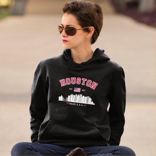 Houston Texas Modern Skyline Design Hoodie