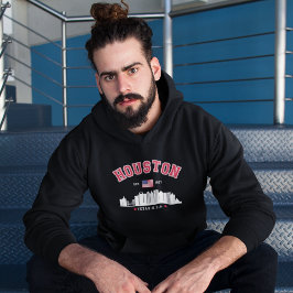 Houston Texas Modern Skyline Design Hoodie