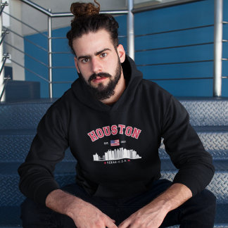 Houston Texas Modern Skyline Design Hoodie