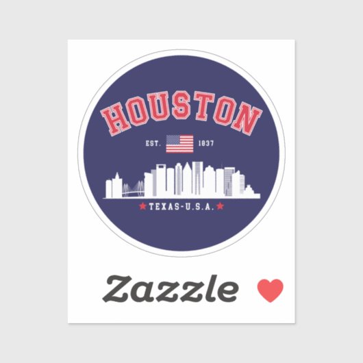 Houston Texas Modern Skyline Design Sticker (Vel)