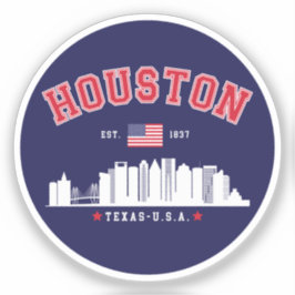 Houston Texas Modern Skyline Design Sticker