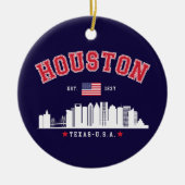 Houston Texas Modern Skyline Keramisch Ornament (Voorkant)