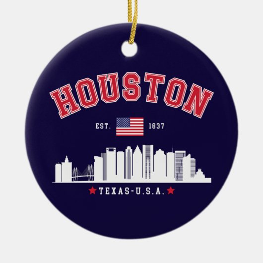 Houston Texas Modern Skyline  Keramisch Ornament (Voorkant)