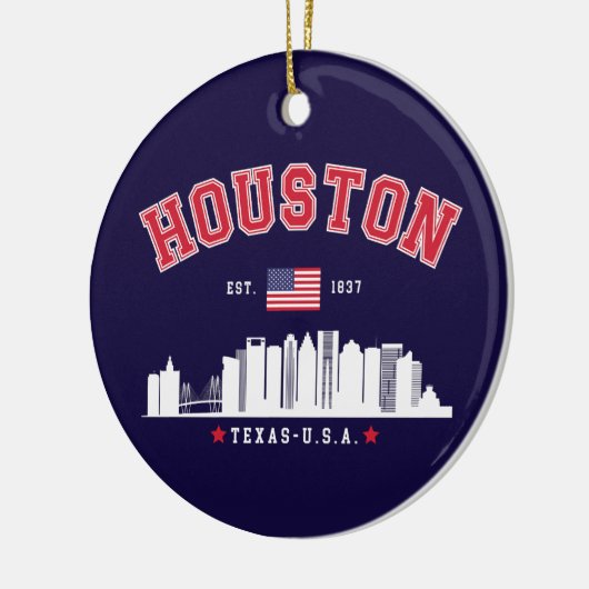Houston Texas Modern Skyline Keramisch Ornament (Links)
