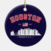 Houston Texas Modern Skyline Keramisch Ornament (Achterkant)