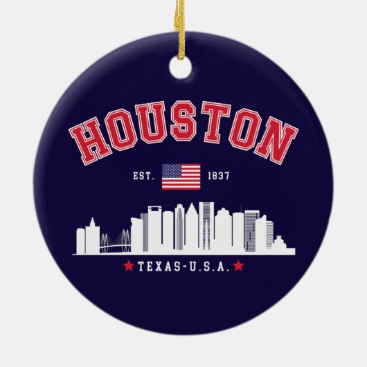 Houston Texas Modern Skyline  Keramisch Ornament (Achterkant)