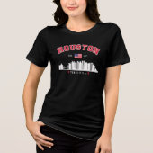 Houston Texas Modern Skyline  Tri-Blend Shirt (Voorkant)