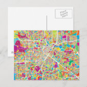 Houston, Texas | Neon Map Briefkaart (Voorkant / Achterkant)
