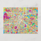 Houston, Texas | Neon Map Briefkaart (Voorkant)