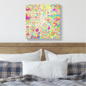 Houston, Texas | Neon Map Canvas Afdruk (Insitu (Slaapkamer))