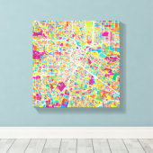 Houston, Texas | Neon Map Canvas Afdruk (Insitu (Houten vloer))