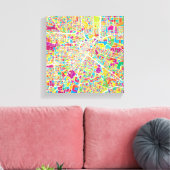 Houston, Texas | Neon Map Canvas Afdruk (Insitu (Woonkamer))
