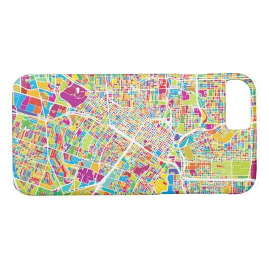 Houston, Texas | Neon Map Case-Mate iPhone Case (Achterkant (Horizontaal))