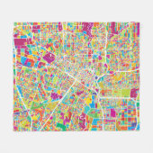 Houston, Texas | Neon Map Fleece Deken (Voorkant (Horizontaal))