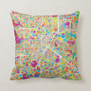 Houston, Texas   Neon Map Kussen