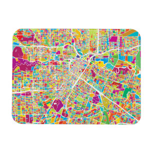 Houston, Texas   Neon Map Magneet