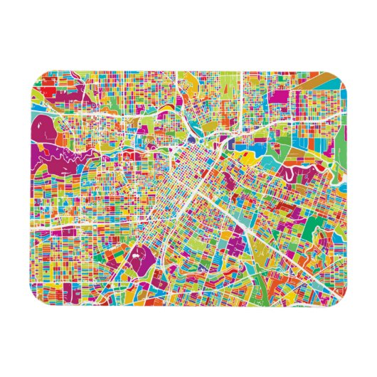 Houston, Texas | Neon Map Magneet (Horizontaal)