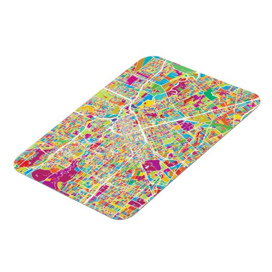 Houston, Texas | Neon Map Magneet (Linkerzijde)