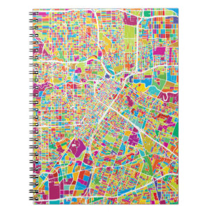 Houston, Texas   Neon Map Notitieboek