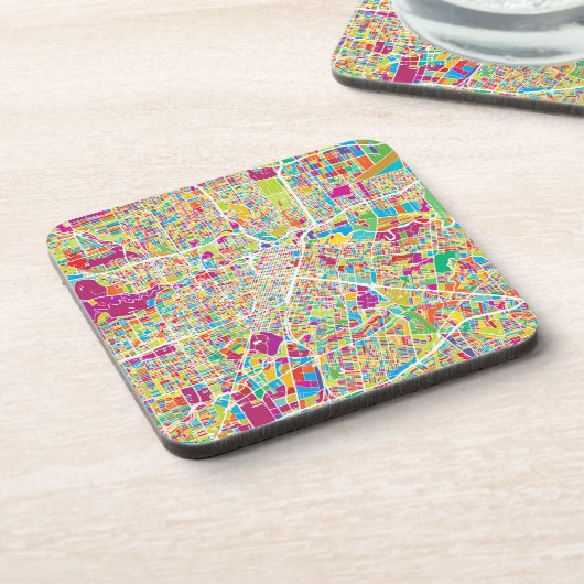 Houston, Texas | Neon Map Onderzetter (Linkerzijde)