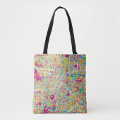 Houston, Texas | Neon Map Tote Bag (Voorkant)
