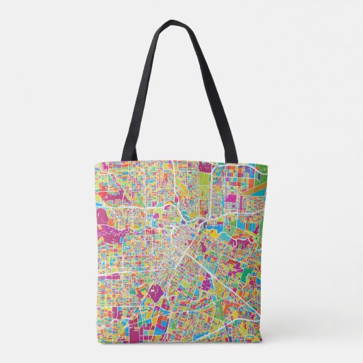 Houston, Texas | Neon Map Tote Bag (Achterkant)