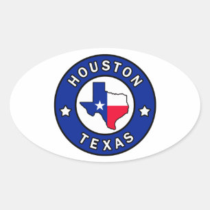Houston Texas Ovale Sticker