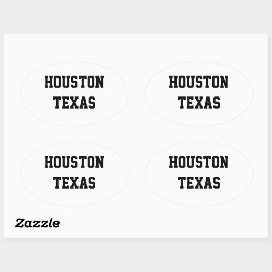 Houston Texas ovale stickers (Vel)