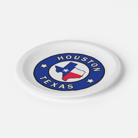 Houston Texas Papieren Bordje (Gekanteld)