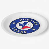 Houston Texas Papieren Bordje (Gekanteld)