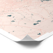 Houston Texas Pink and Blue Cute Script Street Map Poster (Hoek)