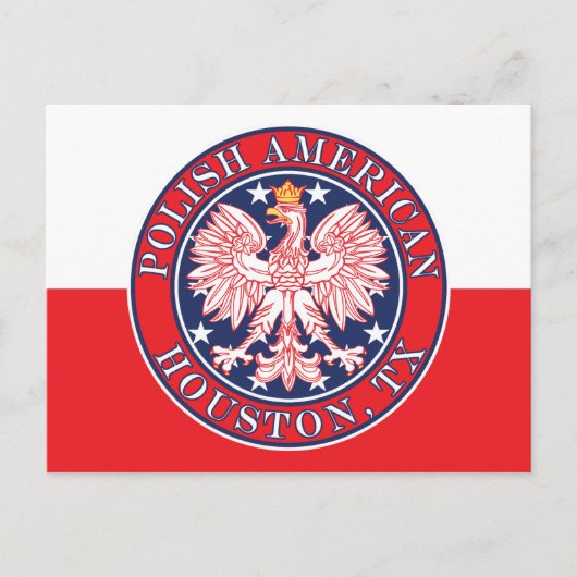 Houston Texas Poolse Amerikaanse adelaar Briefkaart (Voorkant)