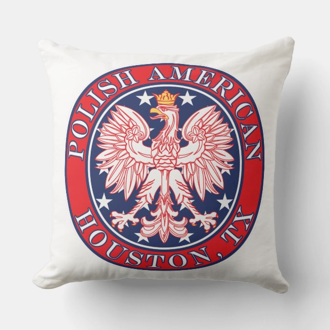 Houston Texas Poolse Amerikaanse adelaar Kussen (Voorkant)