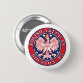 Houston Texas Poolse Amerikaanse adelaar Ronde Button 5,7 Cm (Voorkant /achterkant)