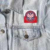 Houston Texas Poolse Amerikaanse adelaar Vierkante Button 5,1 Cm (In situ)