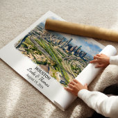 Houston Texas Poster, Aquarel, Op Maat Poster