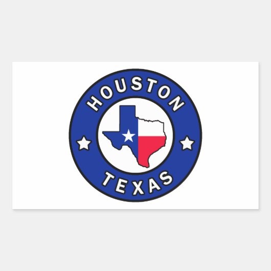 Houston Texas Rechthoekige Sticker (Voorkant)